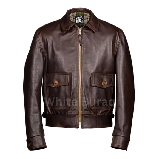 Brown leather jacket 