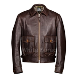 Brown leather jacket 