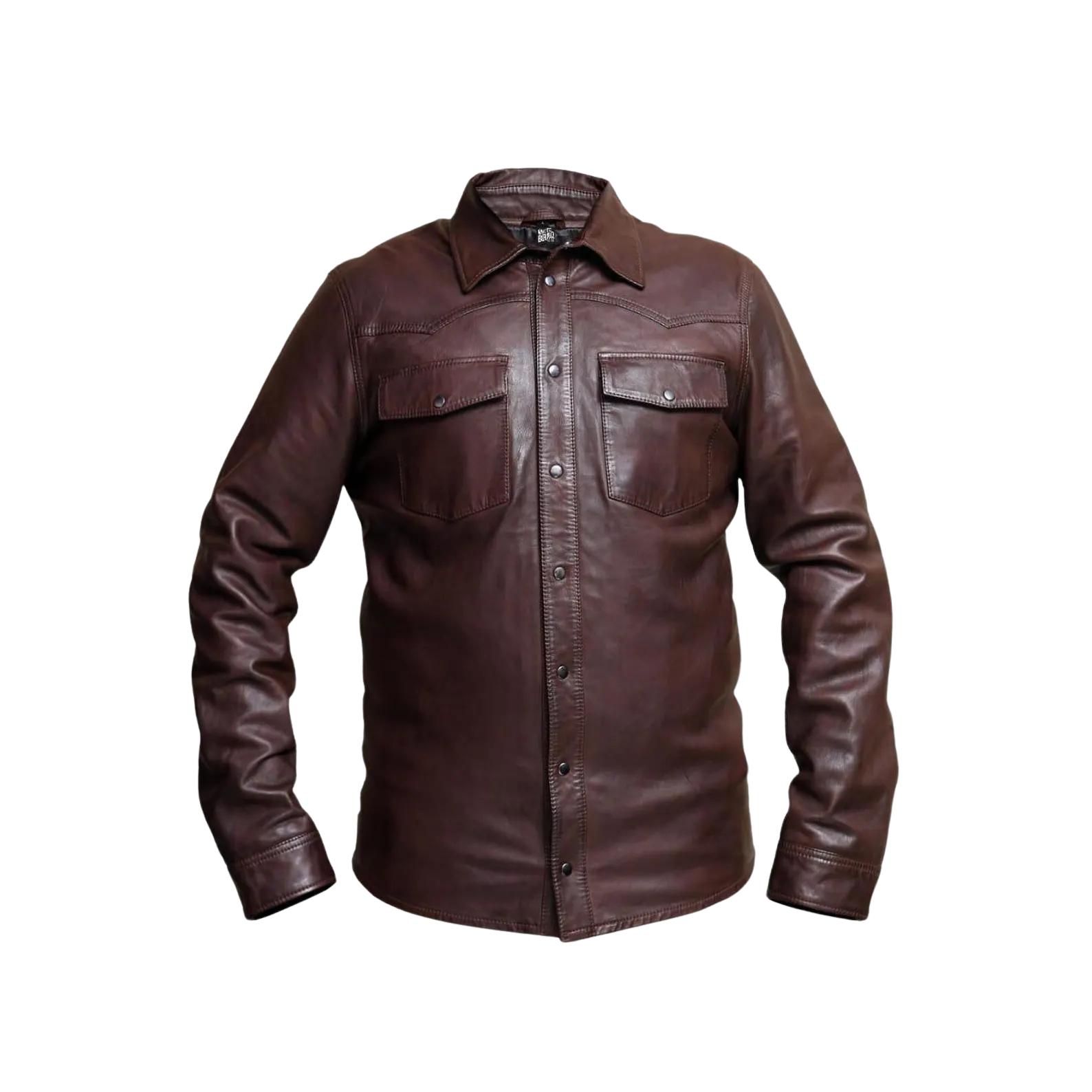 Brown leather shirt 