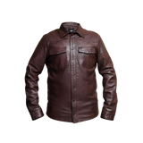 Brown leather shirt 