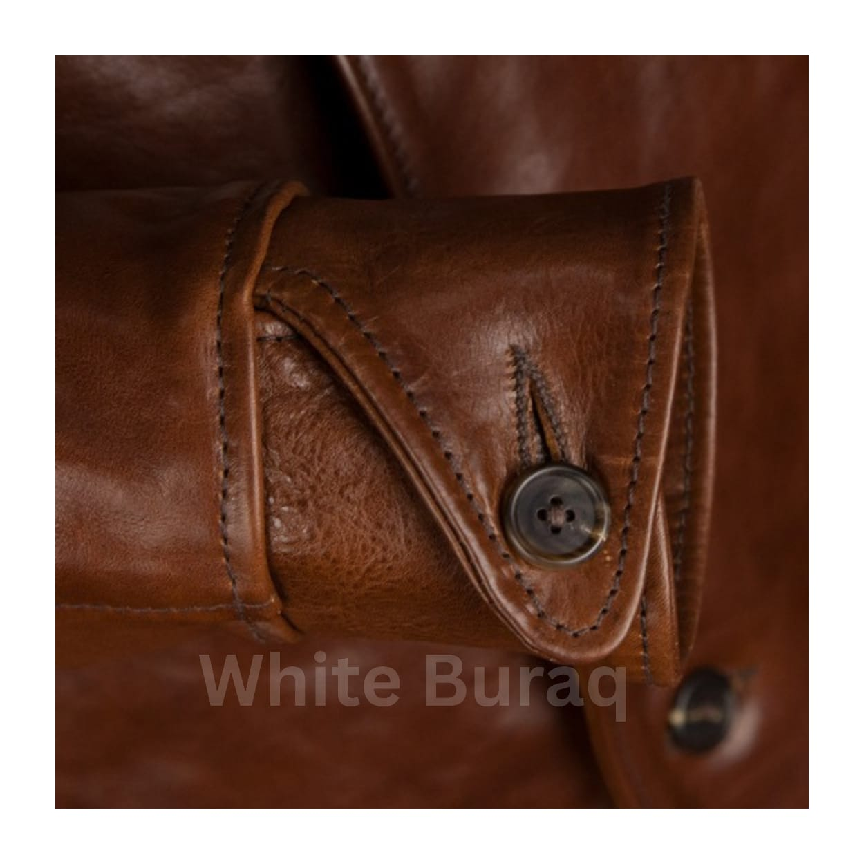 Close-up of a brown leather jacket 