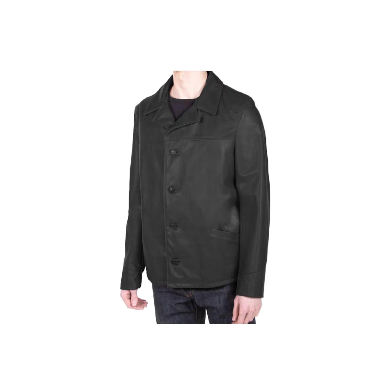 Black jacket worn by a person 