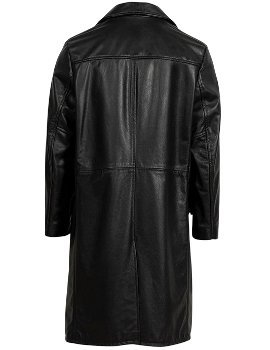 Black leather coat 