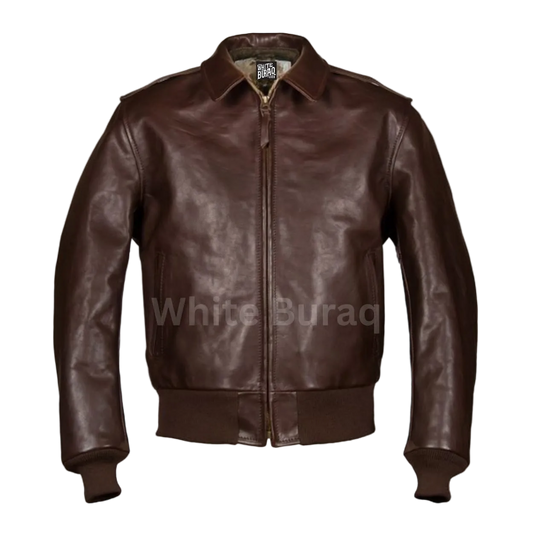 Brown leather jacket 
