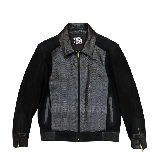 Black and gray jacket with a brand logo