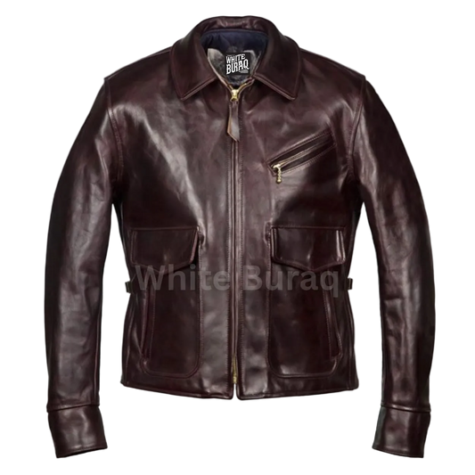 Brown leather jacket 