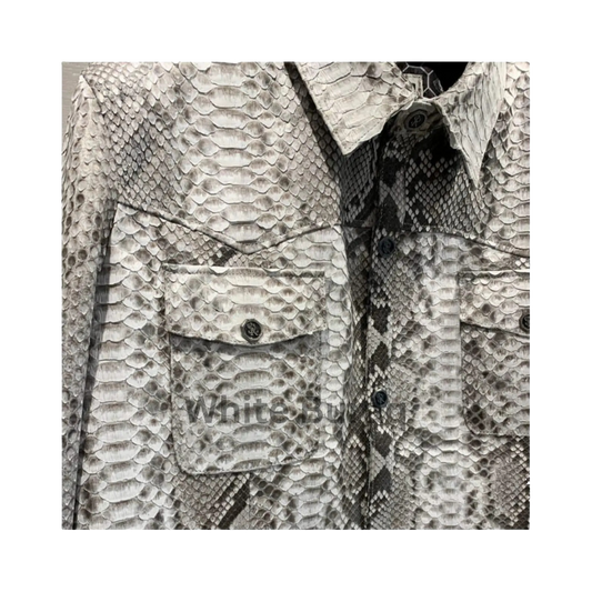 Gray Python Leather Shirt