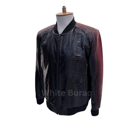 Black and red jacket on a mannequin 