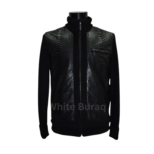 Black leather jacket on a mannequin 