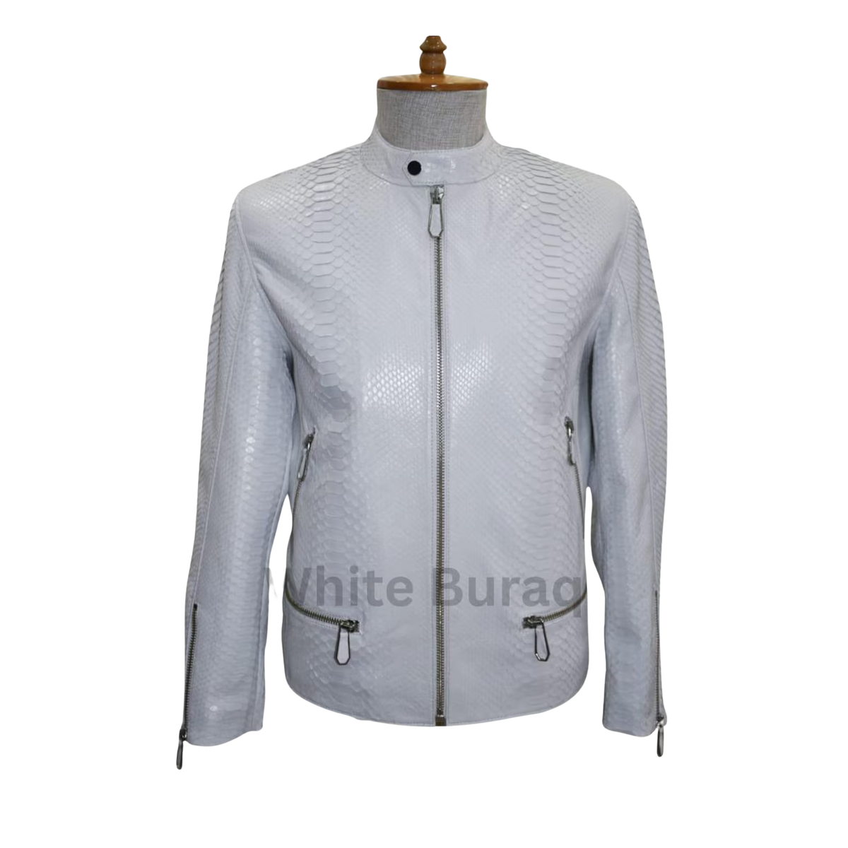 White Genuine Python Leather 