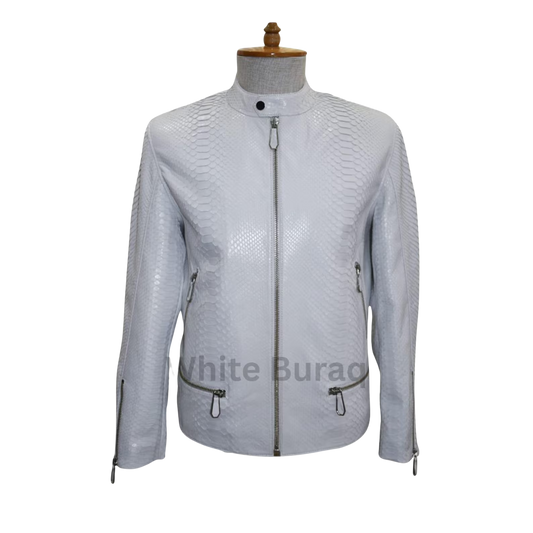 White Genuine Python Leather 