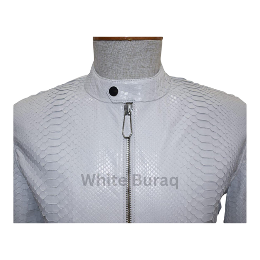 White Genuine Python Leather 