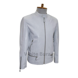 White Genuine Python Leather 