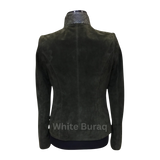 Green Snake Skin Leather Jacket