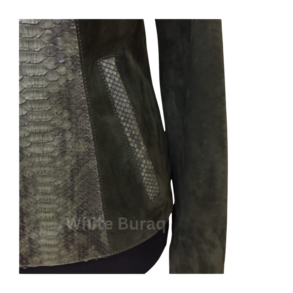 Green Snake Skin Leather Jacket