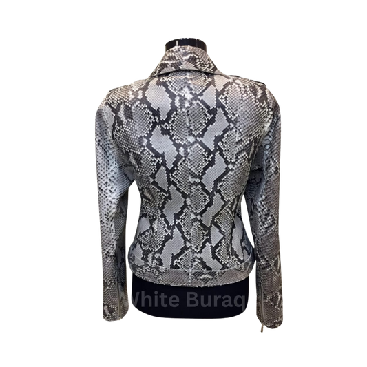Snake patterned jacket on a mannequin