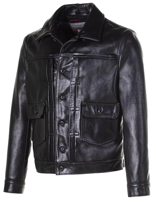 Black leather jacket 