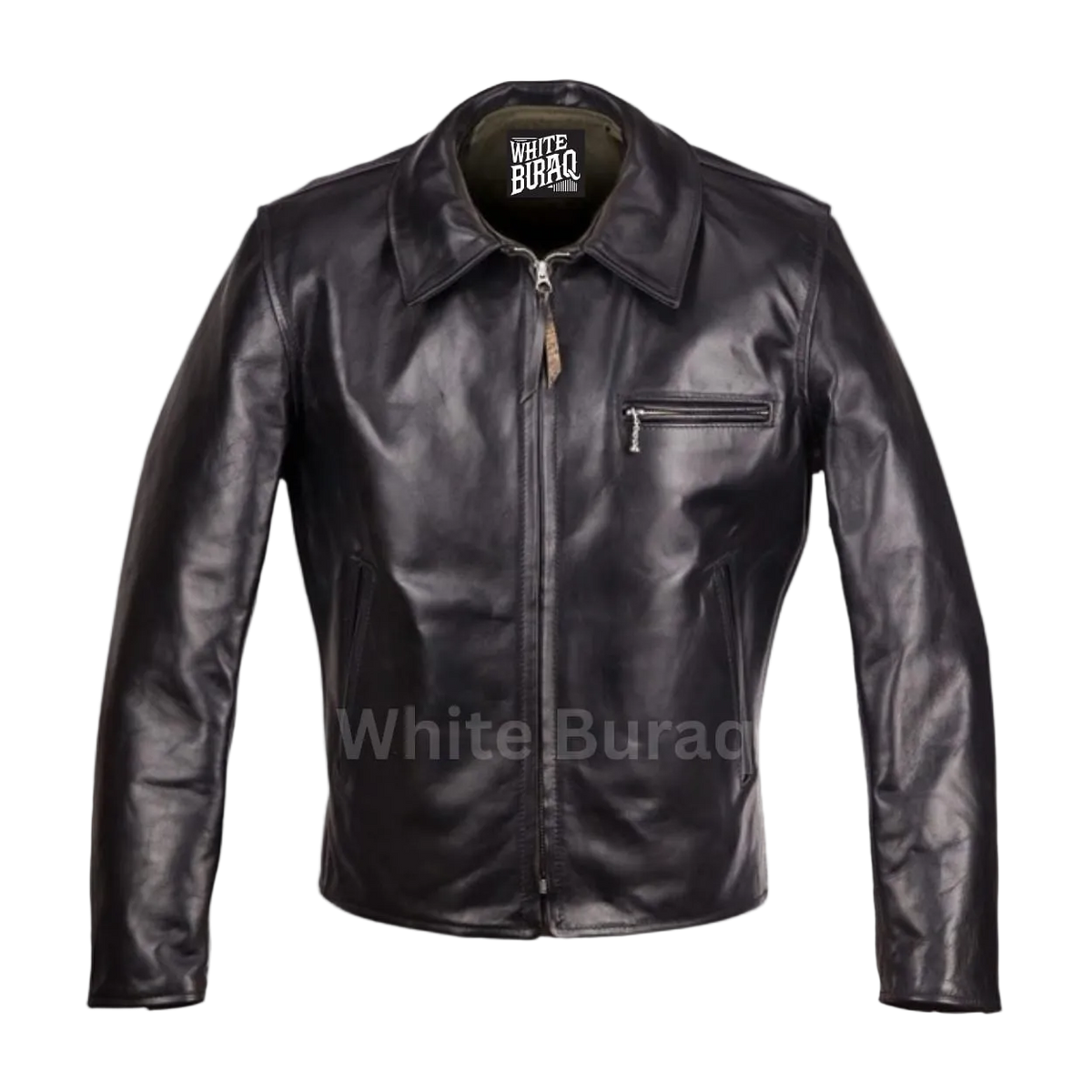 Black leather jacket 