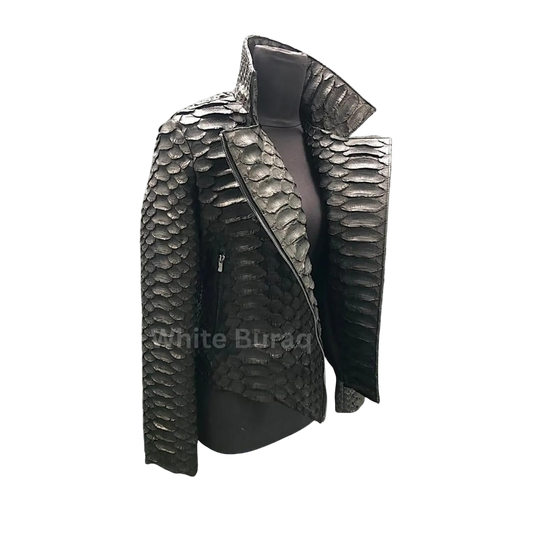 Python Leather Jacket for Women