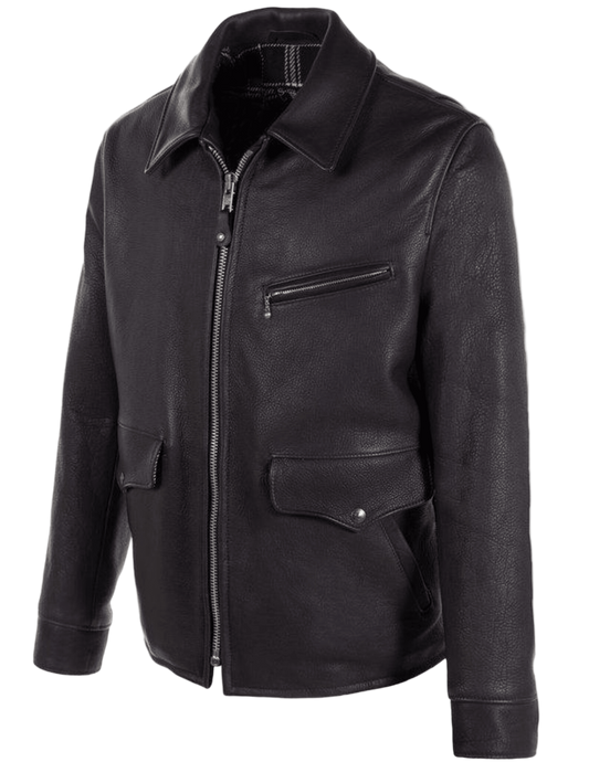 Black leather jacket 