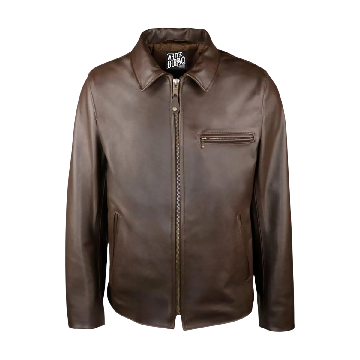 Brown leather jacket 