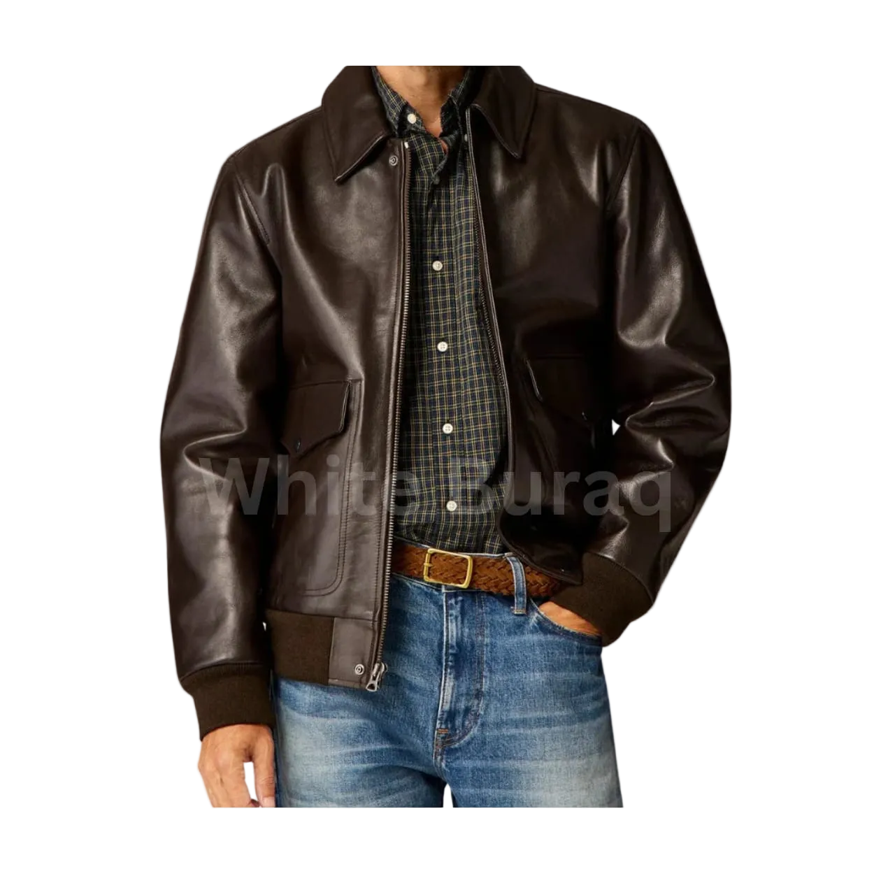 Men’s Aviator A2 Vintage Brown Leather Bomber Jacket
