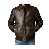 Men’s Aviator A2 Vintage Brown Leather Bomber Jacket