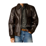 Men’s Aviator A2 Vintage Brown Leather Bomber Jacket