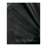 Close-up of black leather texture 