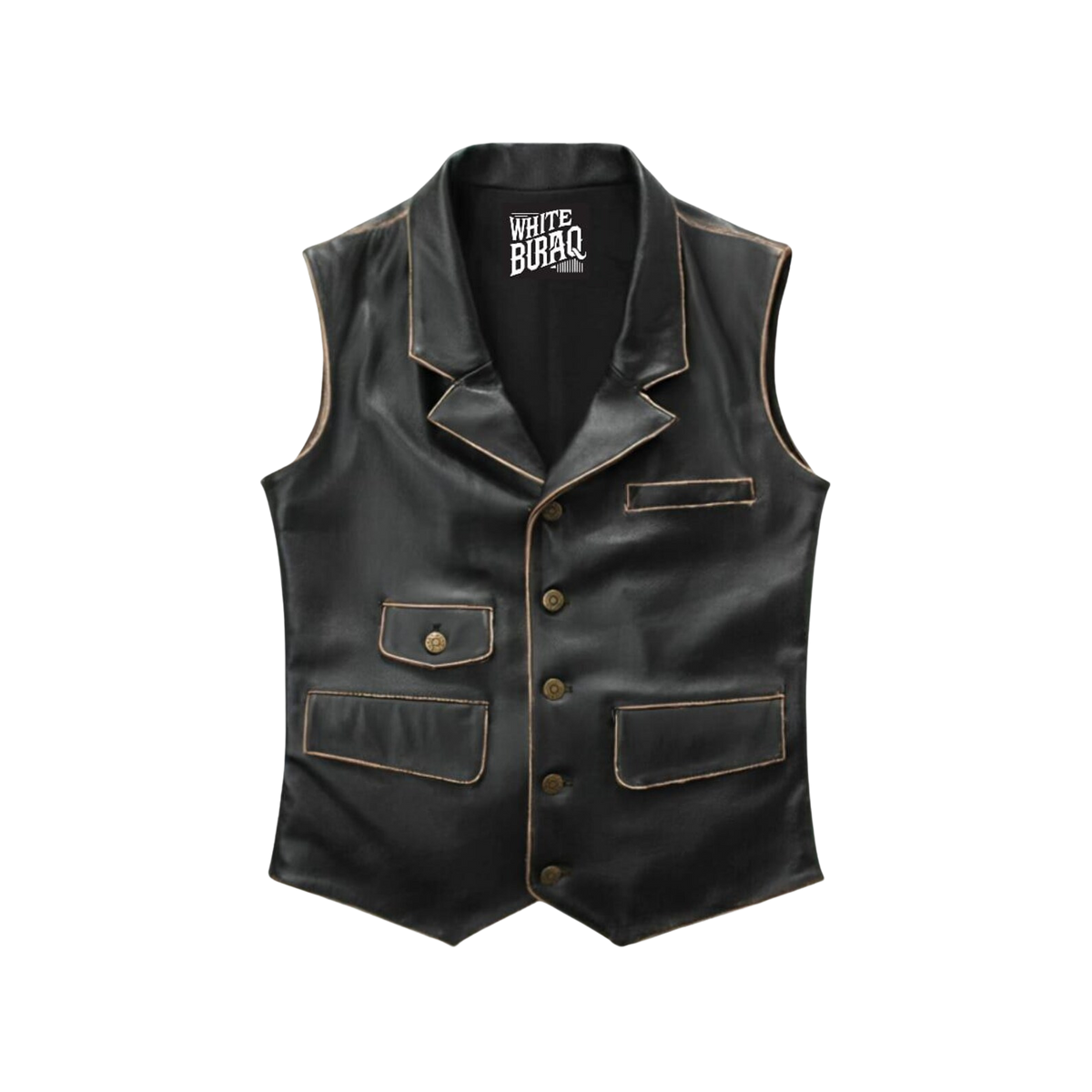 Black Motorcycle Biker Vest