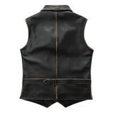 Black leather vest 