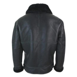 Black leather jacket with fur collar 