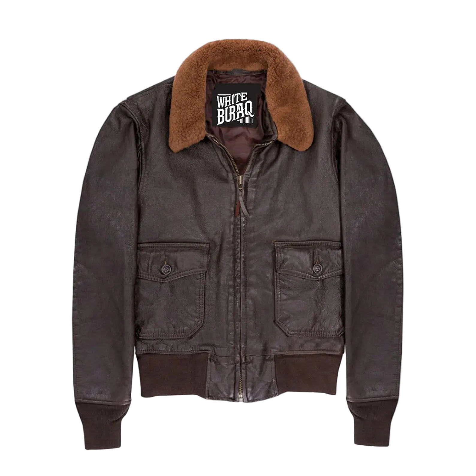 Brown jacket with brown fur collar 