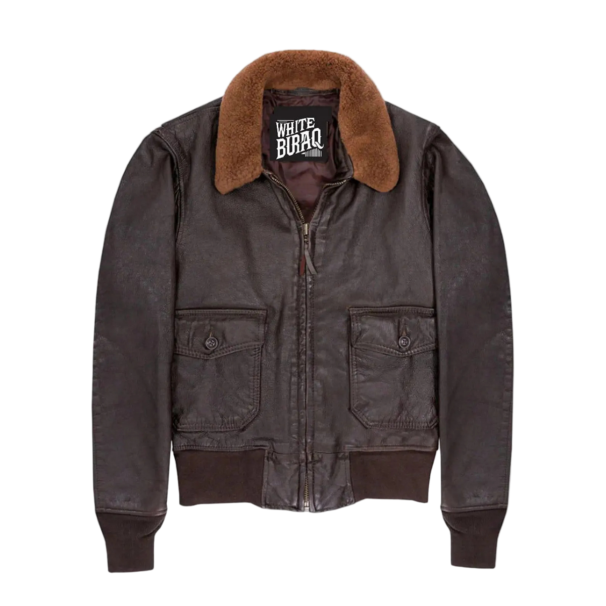 Brown jacket with brown fur collar 