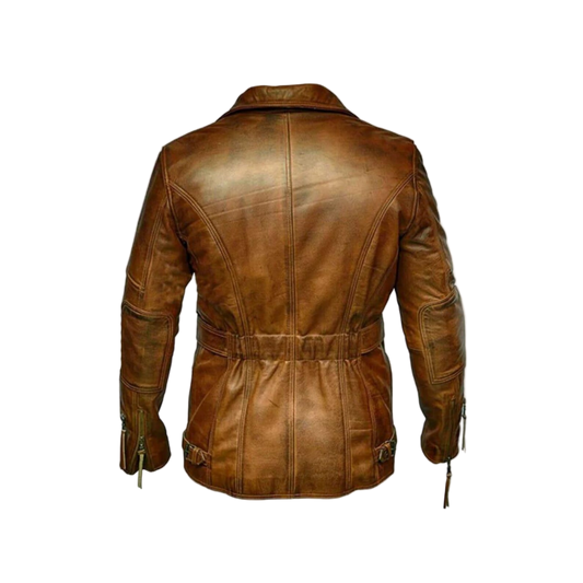 Brown leather jacket 