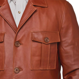 Men’s Brown Leather Safari Jacket