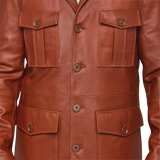 Men’s Brown Leather Safari Jacket