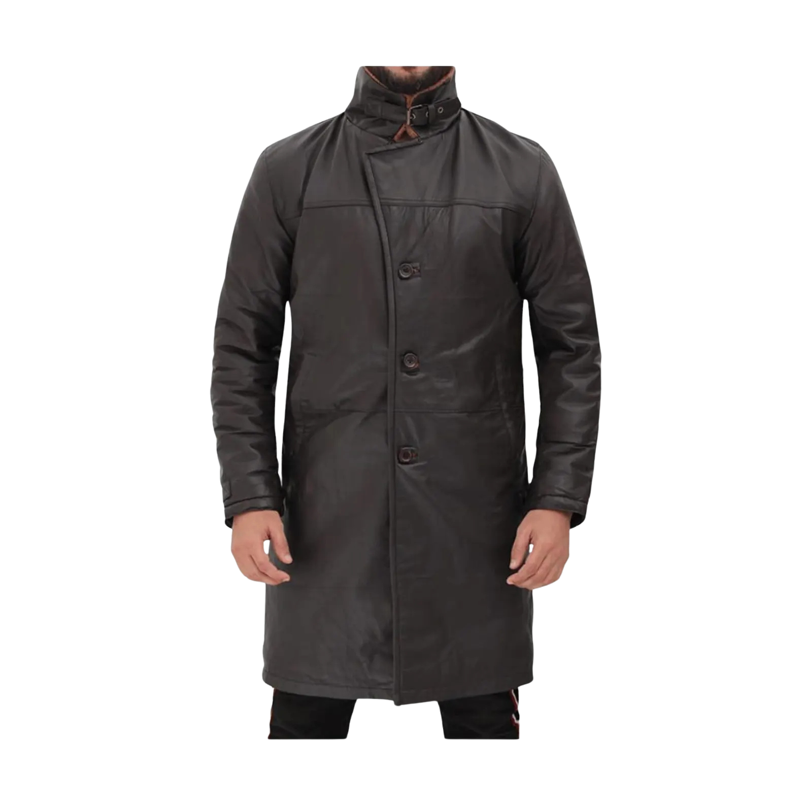 Dark gray coat with button details 