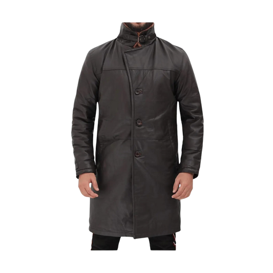 Dark gray coat with button details 