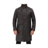 Dark gray coat with button details 