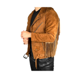 Brown suede jacket with fringes