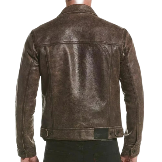 Brown leather jacket 