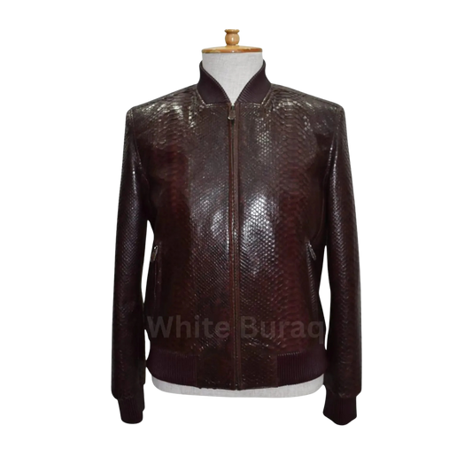 Brown leather jacket on a mannequin 