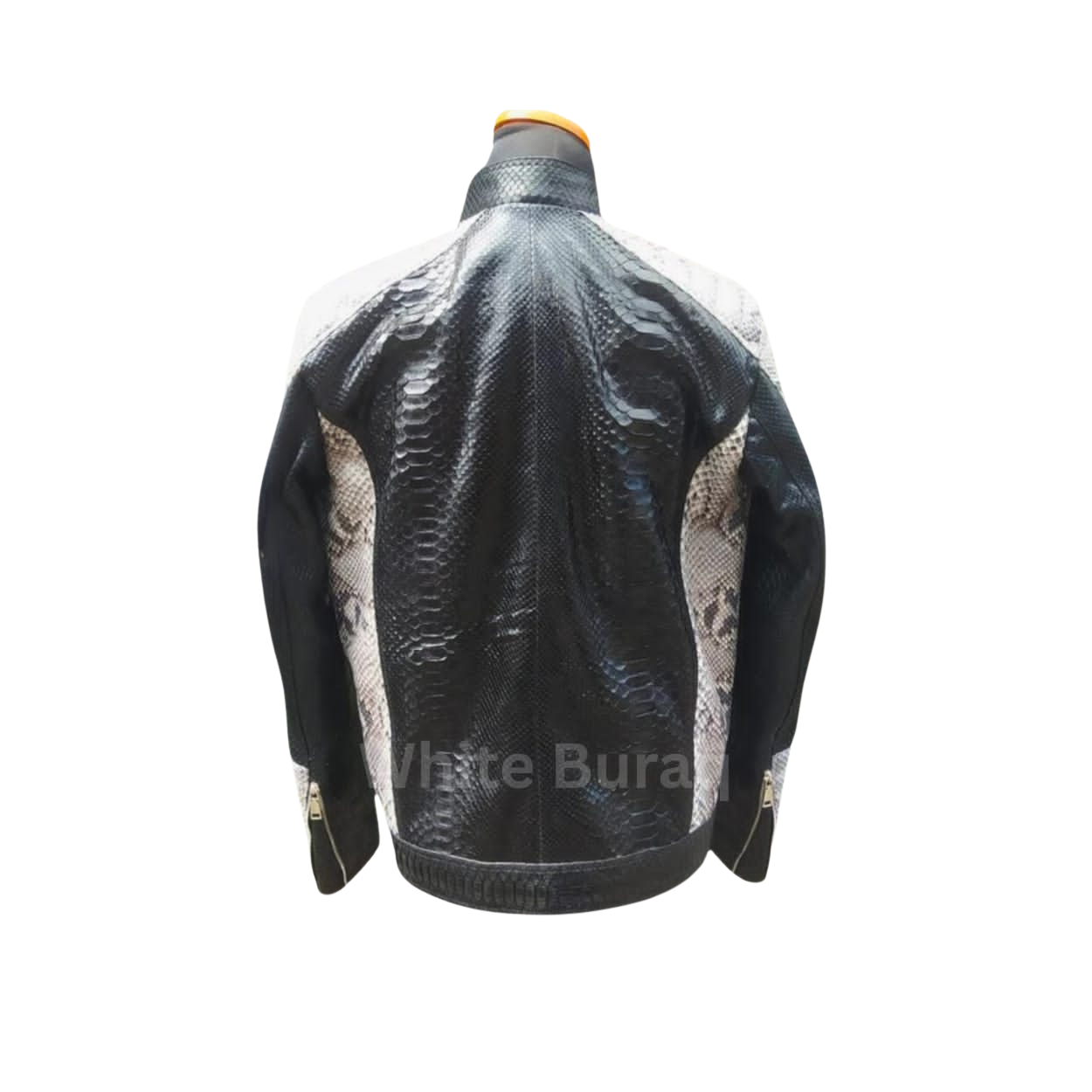 Cafe Racer Snakeskin Leather Jacket 