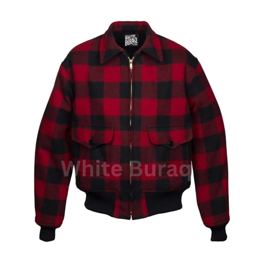 Red and black checkered jacket 