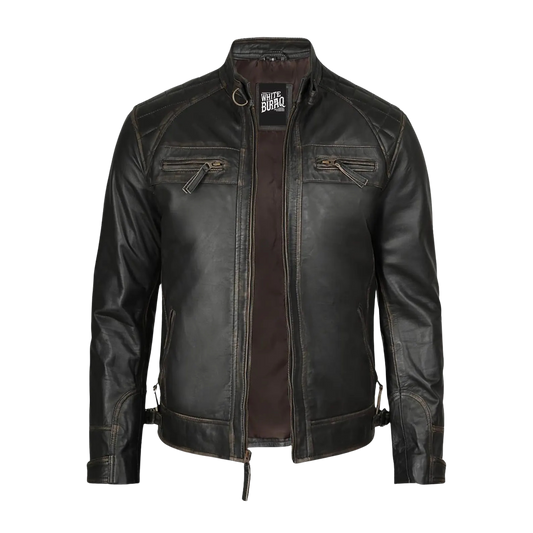 Black leather jacket 