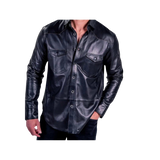 Black leather shirt 