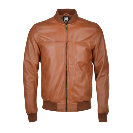 Brown leather jacket 