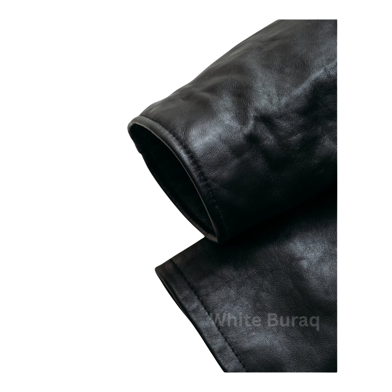 Black leather fabric with a slight texture 