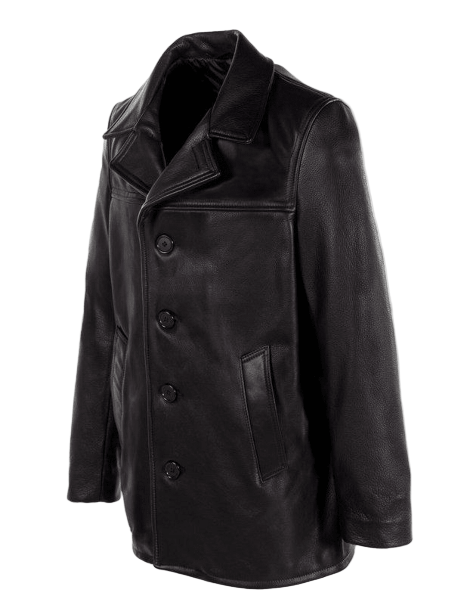 Black leather coat 